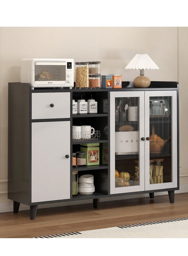 YY-ريشير جانب القهوة بار مجلس الوزراء بوفيه مجلس الوزراء ، خزانة تخزين المطبخ المنزلي مع الدرجات والأبواب للممر ، غرفة الطعام ، غرفة المعيشة وغرفة النوم ، 120 سم - Image 1