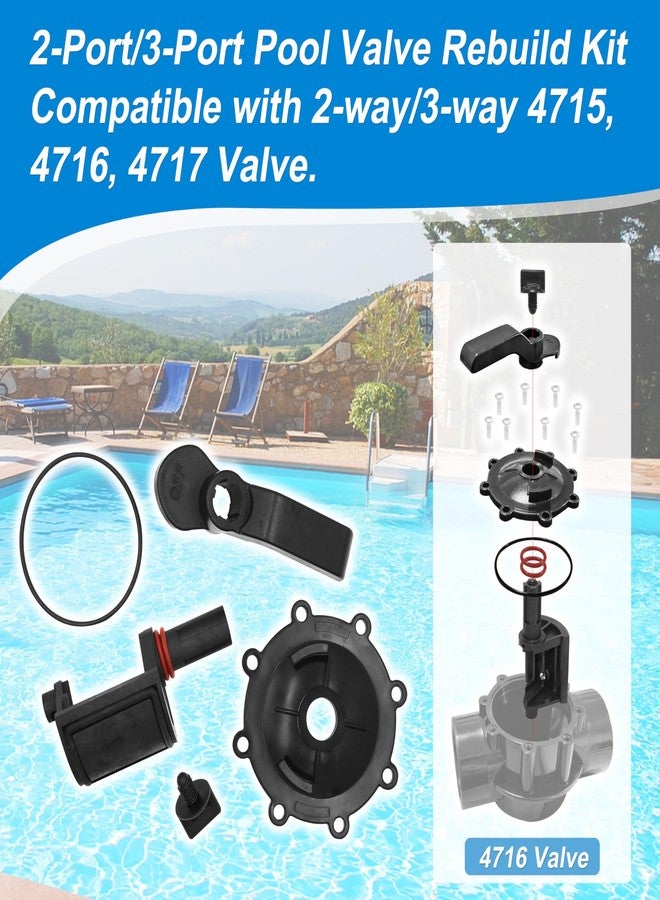 LUKYER 2-Port/3-Port Pool Valve Rebuild Kit Complete Compatible with Jandy Neverlube 2-way/3-way Valve Only. - Image 2