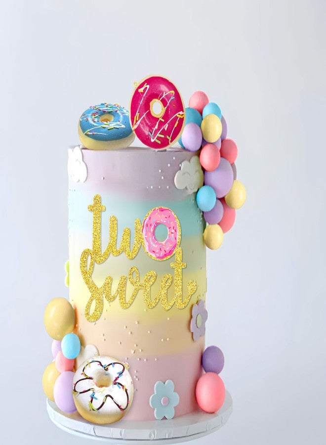 Roaring Good Time Two Sweet Cake Topper Two Sweet Birthday Party Supplies Donut Grow Up Baby Sprinkle Decorations Macaron Balls Mini Donut Cupcake Topper for Birthday Party Supplies - Image 4