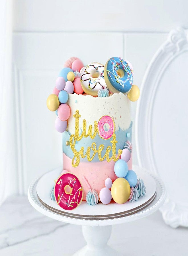 Roaring Good Time Two Sweet Cake Topper Two Sweet Birthday Party Supplies Donut Grow Up Baby Sprinkle Decorations Macaron Balls Mini Donut Cupcake Topper for Birthday Party Supplies - Image 5