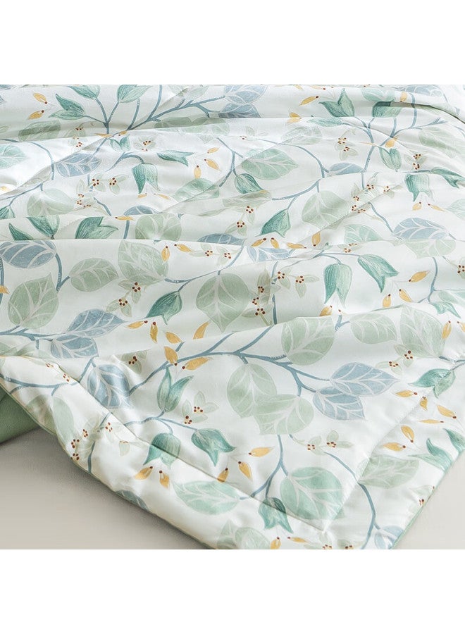 Home 100% Cotton Printed Summer Quilt A Class Cool Summer Quilt Machine Washable Air-conditioning Quilt Moonlight Acacia 2x2.3m - Image 1