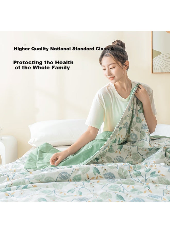 Home 100% Cotton Printed Summer Quilt A Class Cool Summer Quilt Machine Washable Air-conditioning Quilt Moonlight Acacia 2x2.3m - Image 5