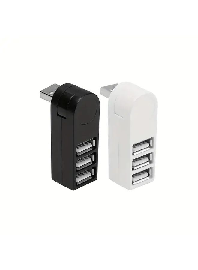 Black 3 Port USB Hub Rotating Adapter for Laptops and PCs High Quality 1pc - Image 5