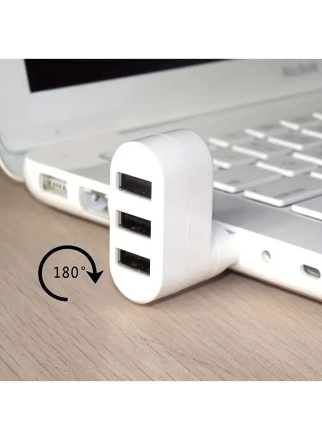 Black 3 Port USB Hub Rotating Adapter for Laptops and PCs High Quality 1pc - Image 2
