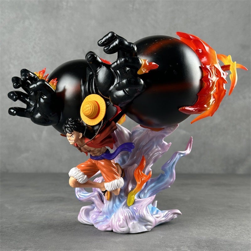 One Piece Luffy Figure Double Fist Elephant Gun Battle Pose Desktop Decoration Anime Model - Image 3