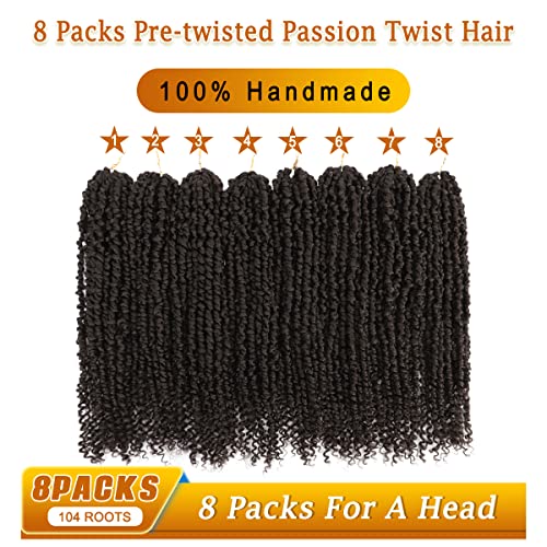 Nice One PreTwisted Passion Twist Hair 18 Inch Long Passion Twist Crochet Hair for Women 8 Packs PreLooped Light Brown Passion Twists Braiding Synthetic Hair Extensions 18 Inch Pack of 8 4 - Image 3