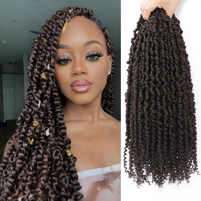 Nice One PreTwisted Passion Twist Hair 18 Inch Long Passion Twist Crochet Hair for Women 8 Packs PreLooped Light Brown Passion Twists Braiding Synthetic Hair Extensions 18 Inch Pack of 8 4 - Image 2