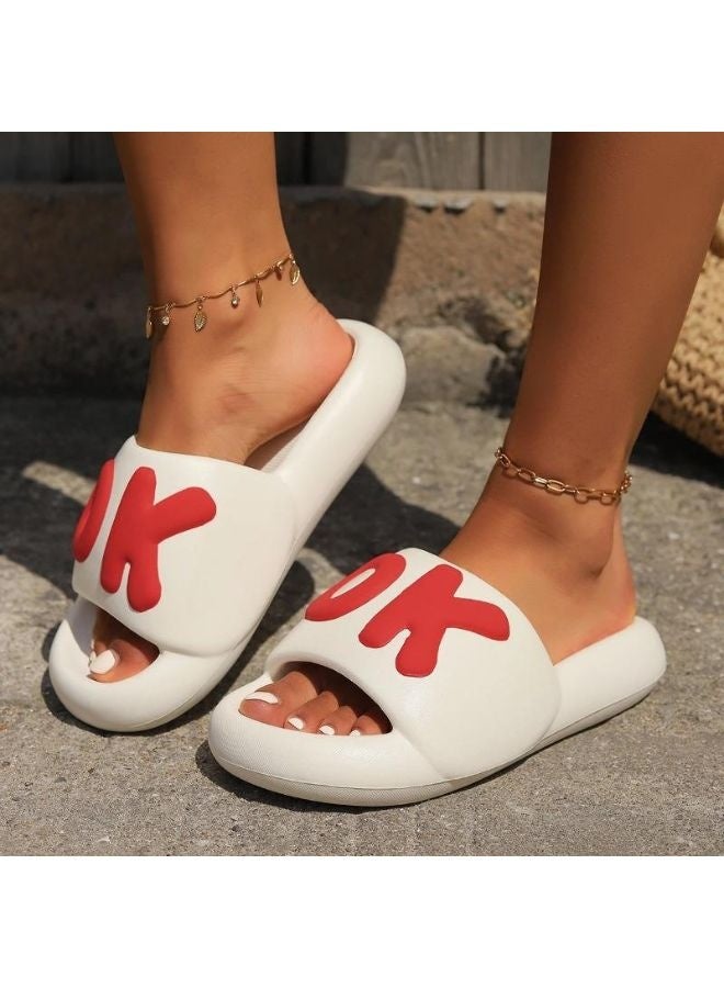 OK Women’s Slippers – White, Soft EVA, Non‑Slip & Lightweight  - Image 2