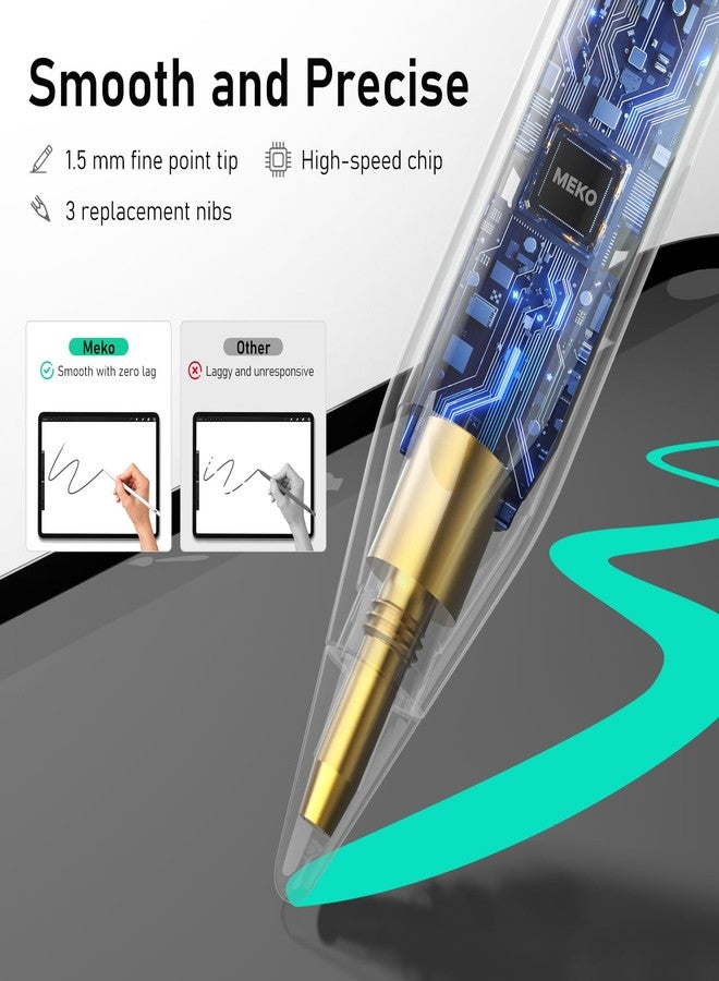 MEKO iPad Pencil Find My Support, Pencil for Apple with Easy Shortcuts Compatible with 2018-2025 Apple iPad A16/10/9/8 & Air 13/11 & Pro 12.9/13/11 & Mini 7/6/5, Tilt Sensitivity& Palm Rejection - Image 4
