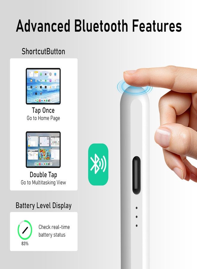 MEKO iPad Pencil Find My Support, Pencil for Apple with Easy Shortcuts Compatible with 2018-2025 Apple iPad A16/10/9/8 & Air 13/11 & Pro 12.9/13/11 & Mini 7/6/5, Tilt Sensitivity& Palm Rejection - Image 3