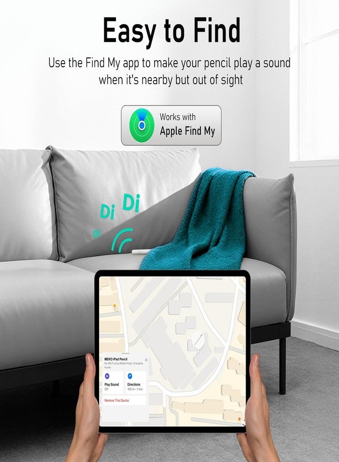 MEKO iPad Pencil Find My Support, Pencil for Apple with Easy Shortcuts Compatible with 2018-2025 Apple iPad A16/10/9/8 & Air 13/11 & Pro 12.9/13/11 & Mini 7/6/5, Tilt Sensitivity& Palm Rejection - Image 2