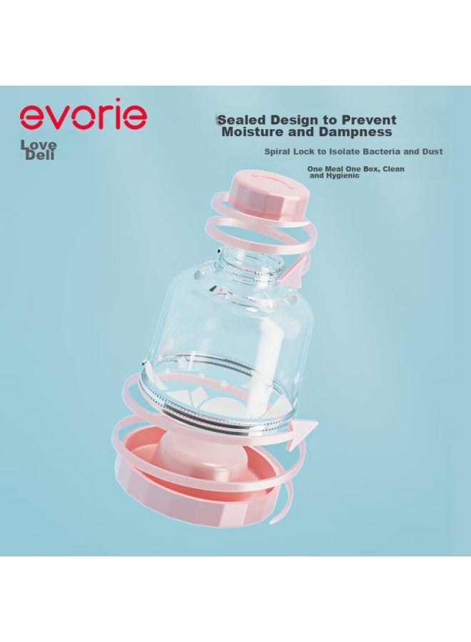 Evorie Milk Powder Container, Portable Travel Milk Powder And Baby Food Storage Box, Detachable, Three-layer Snack Portioning Box - Image 5