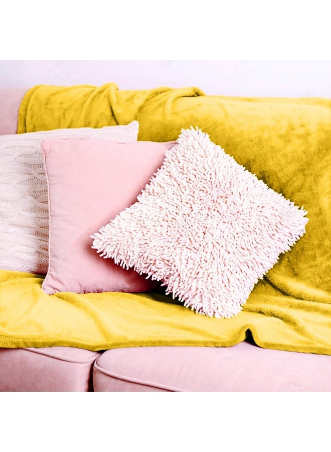 Hotel Linen Klub Double Micro Fleece Flannel Blanket - Ultra-Soft 260 GSM Super Plush Throw Blanket for Ultimate Warmth and Comfort, Size: 200 x 220 cm, Mustard - Image 5