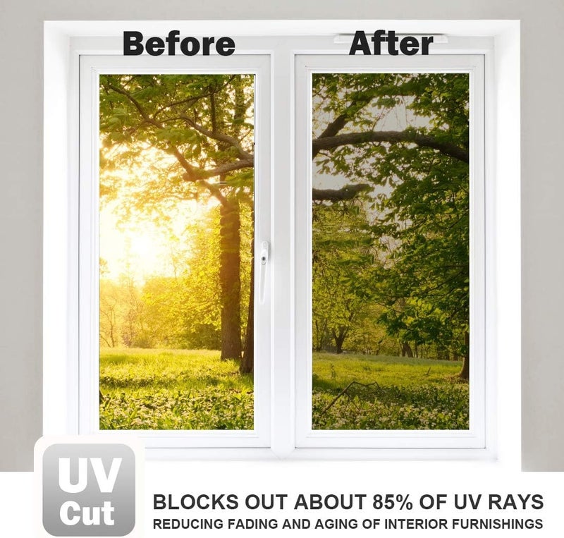 WALLTON One Way Mirror Window Film Daytime Privacy Sun Blocking Heat Control Anti UV Reflective Glass Film Static Cling Window Tint Sticker for Living Home Office. (Grey Gloss, 24x36 Inch) - Image 5