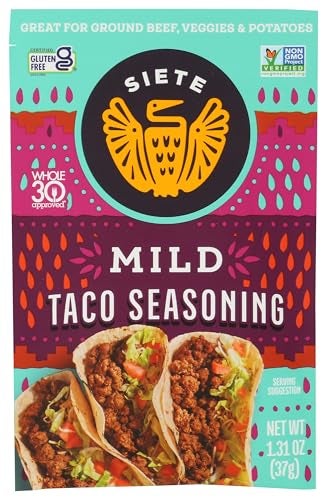 Siete Mild Taco Seasoning Mix | Gluten Free | Vegan | Paleo | Preservative Free | Whole 30 Approved (1 Packet) - Image 1