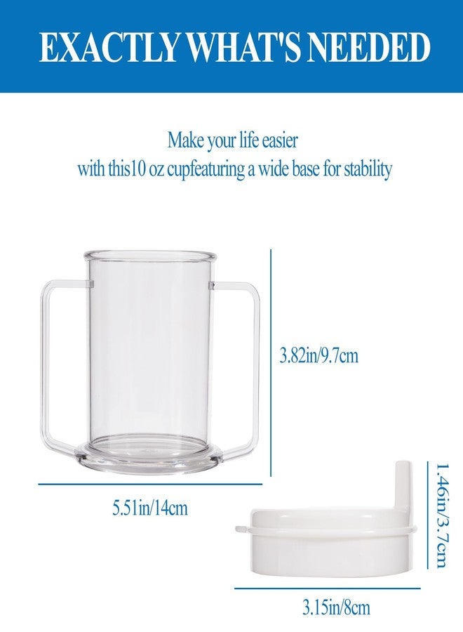 JFRHUDS 3 Pcs Adult Sippy Cup,10oz No-Spill Cup with 2 Handles for Seniors - Image 2