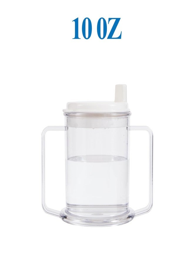 JFRHUDS 3 Pcs Adult Sippy Cup,10oz No-Spill Cup with 2 Handles for Seniors - Image 3