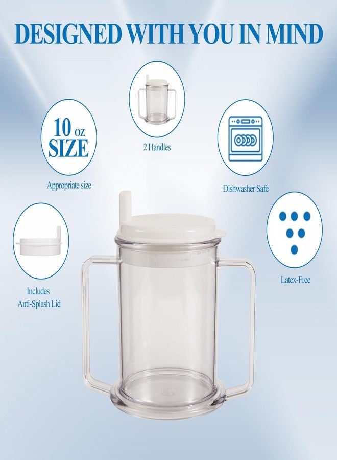 JFRHUDS 3 Pcs Adult Sippy Cup,10oz No-Spill Cup with 2 Handles for Seniors - Image 5