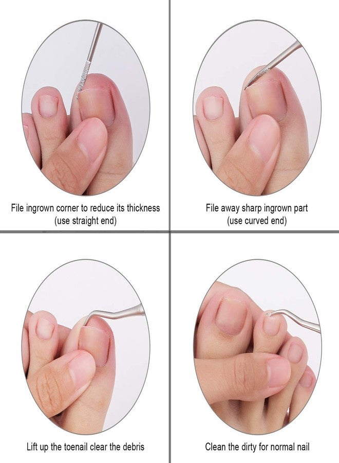 jeoga® Professional Stainless Steel Nail Pusher & Cuticle Remover | 2-in-1 Dual-End Manicure Tool for Dead Skin & Ingrown Toenail Removal | Durable Rust-Free Grooming Kit (Pack of 2) - Image 3