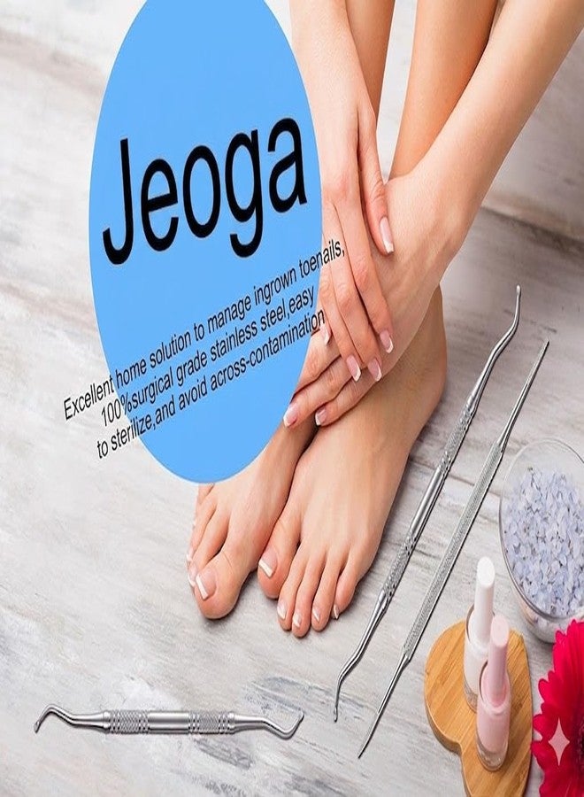 jeoga® Professional Stainless Steel Nail Pusher & Cuticle Remover | 2-in-1 Dual-End Manicure Tool for Dead Skin & Ingrown Toenail Removal | Durable Rust-Free Grooming Kit (Pack of 2) - Image 2