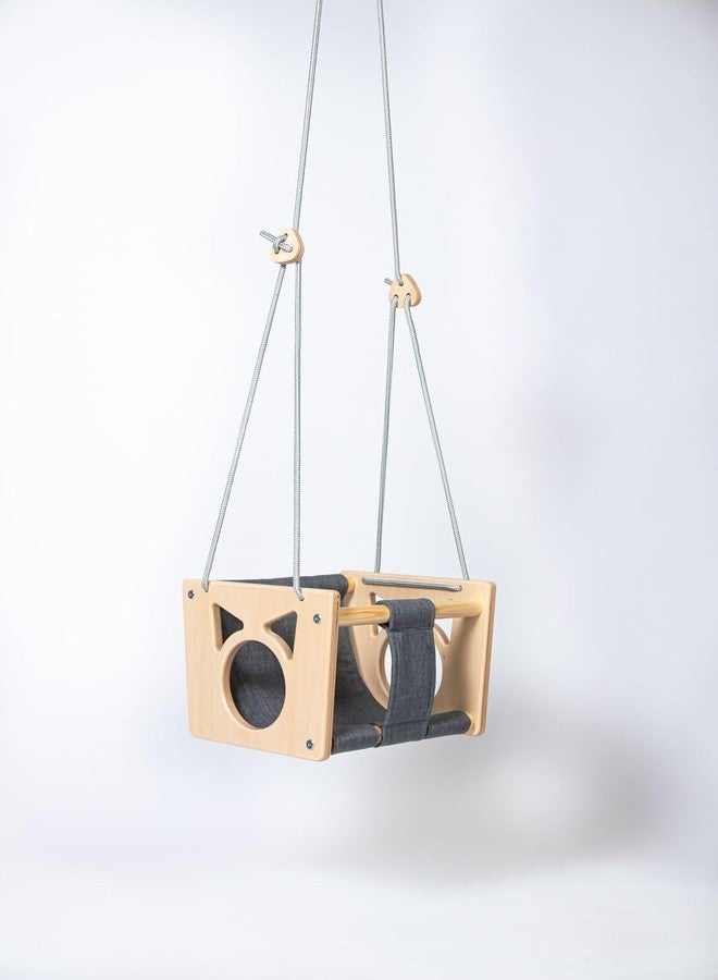 Keebori Premium Wooden Hanging Swing Indoor | Minimalist Solid Wood Rope for Home, Balcony, Living Room & Apartment Decor by KEEBORI (MINI Shape Swing) - Image 3