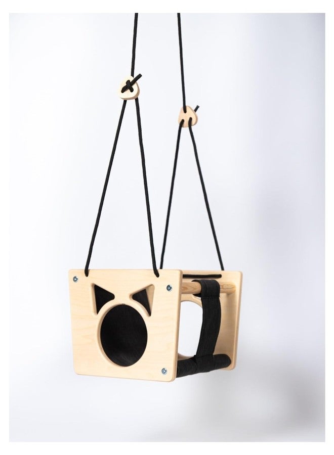 Keebori Premium Wooden Hanging Swing Indoor | Minimalist Solid Wood Rope for Home, Balcony, Living Room & Apartment Decor by KEEBORI (MINI Shape Swing) - Image 1