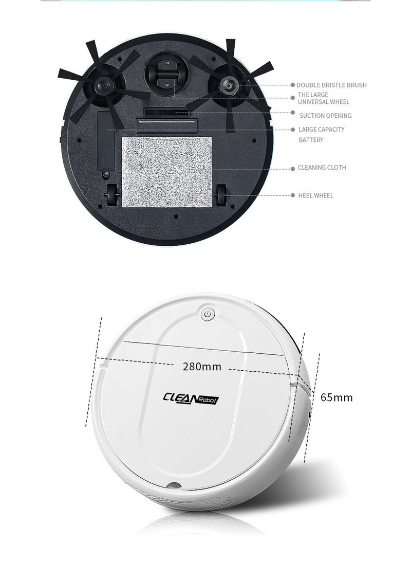 كلين روبوت تنظيف ذكي بممسحة ذاتية التنظيف وكنس تلقائي في جهاز واحد للمنزل مع خزان ماء كبير، مكنسة كهربائية قابلة لإعادة الشحن - Image 3