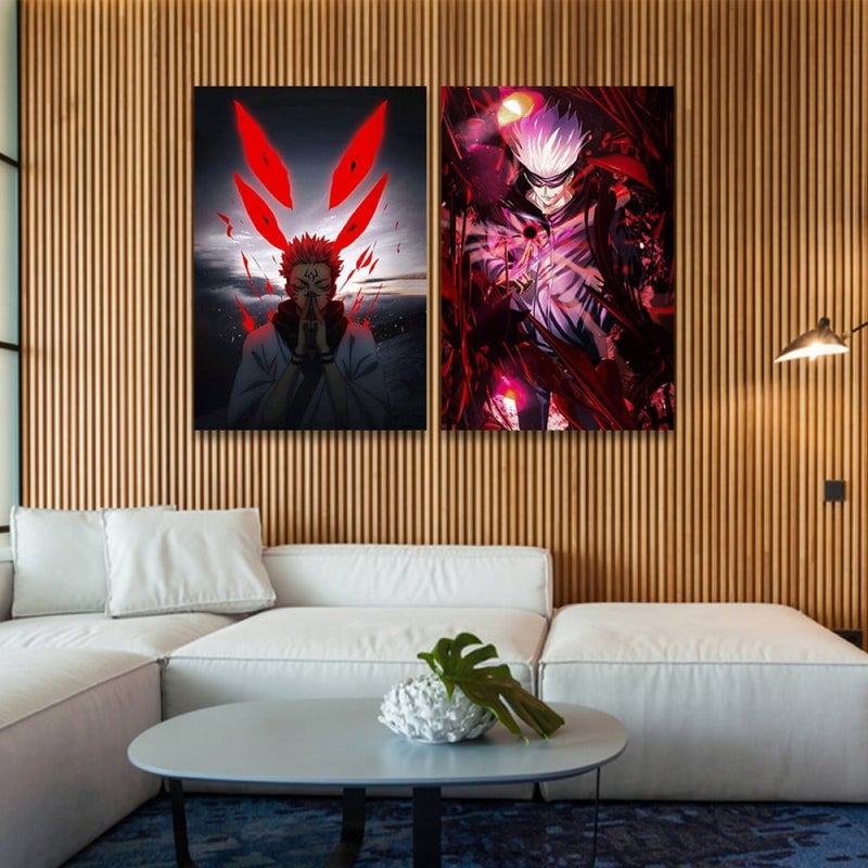 Marktna A double-sided anime-themed canvas print measuring 100 x 70 cm. - Image 1