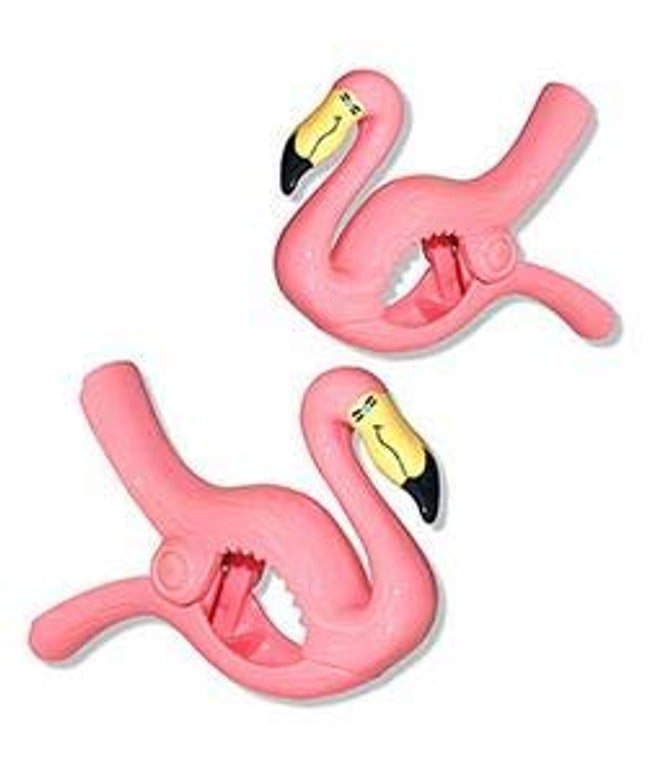 C&H Solutions 2 Pack Set Pair of Flamingo Beach Towel Clips Jumbo Size for Beach Chair, Cruise Beach Patio, Pool Accessories, Household Close Snacks Clip, Baby Stroller. - Image 2