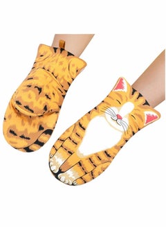 NIBEMINENT Oven Mitts, Heat Resistant Gloves, Kitten Cat Paw Design, Thick Cotton Lining, Cooking Baking Potholder for Microwave Gloves BBQ Grilling Kitchen Tool Home Decor (Cat)  - Image 3