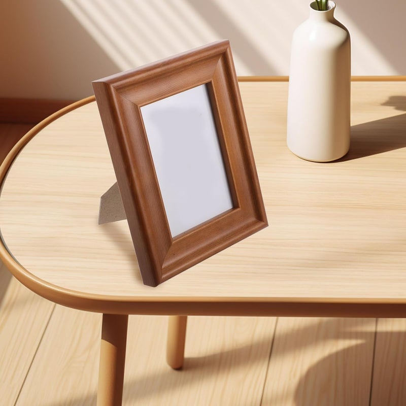Rustic Walnut Wood Picture Frame 5-inch Tabletop Display with 8.9x12.7 Cm Inner Size, Decorative Desk Photo Frame for Family Photos and Office Décor - Image 4
