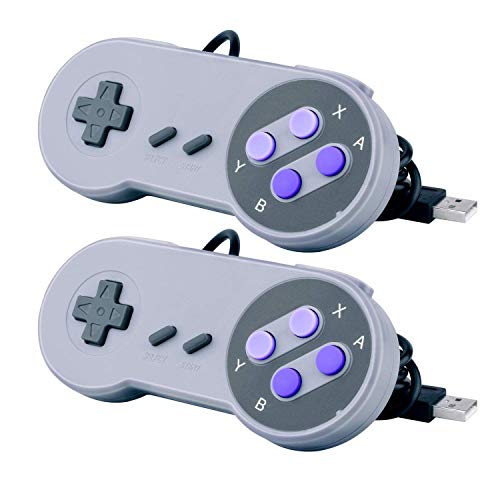 JTEEY 2 Packs USB Controller for Super NES SNES, USB Famicom Controller Joypad Gamepad for Laptop Computer Windows PC/MAC/Raspberry Pi - Image 1