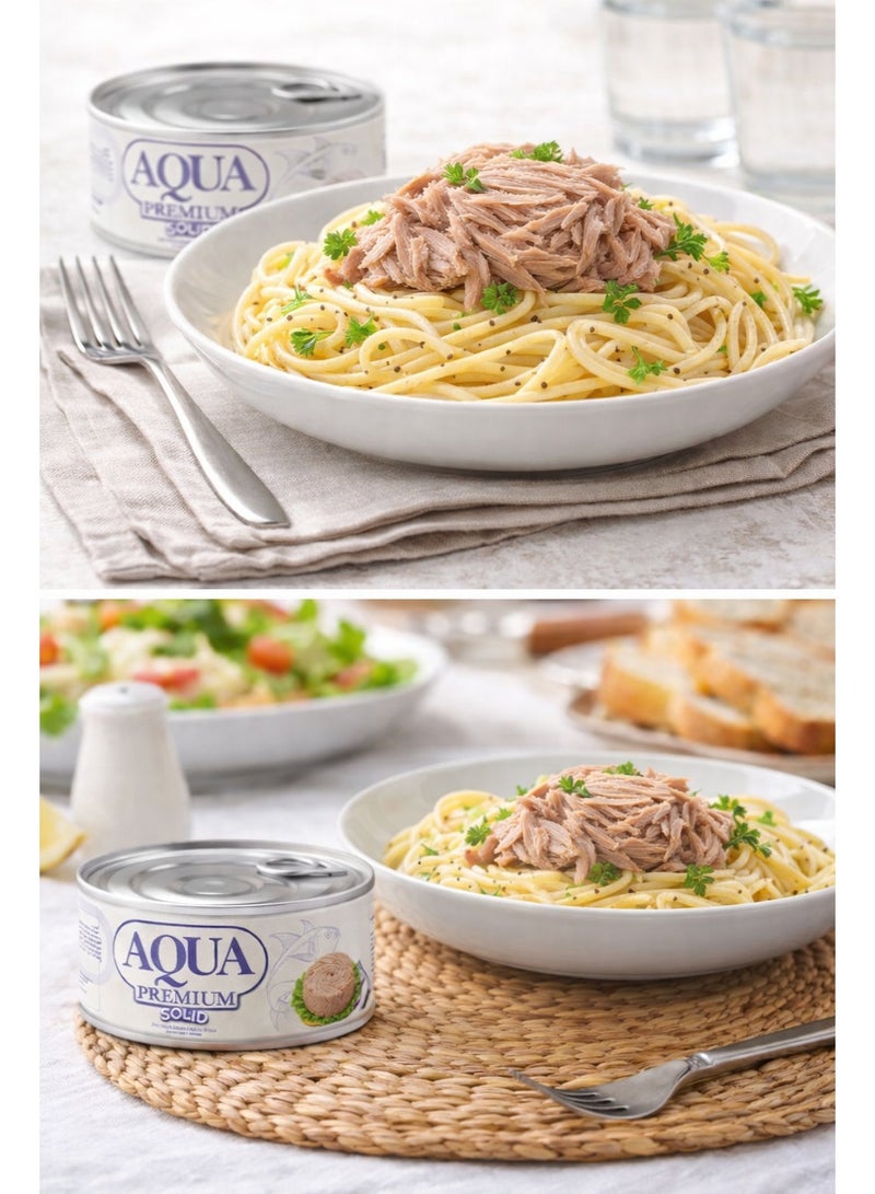AQUA PREMIUM Solid Tuna Light Meat easy open 160grams Pack of 4 - Image 3