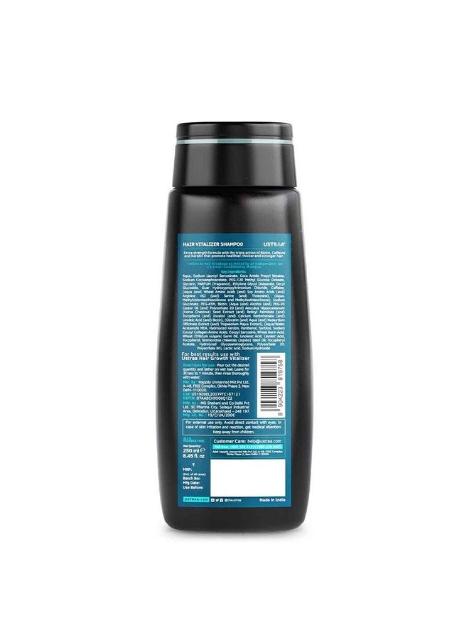Ustraa - Hair Vitalizer Shampoo - 250Ml - Dermatologically Tested, With Biotin, Caffeine, Omega 3 & Omega 6, 10X Stronger Hair, Helps In Hair Growth, Reduces Hairfall - Image 1