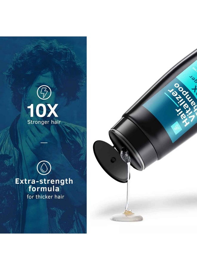 Ustraa - Hair Vitalizer Shampoo - 250Ml - Dermatologically Tested, With Biotin, Caffeine, Omega 3 & Omega 6, 10X Stronger Hair, Helps In Hair Growth, Reduces Hairfall - Image 1