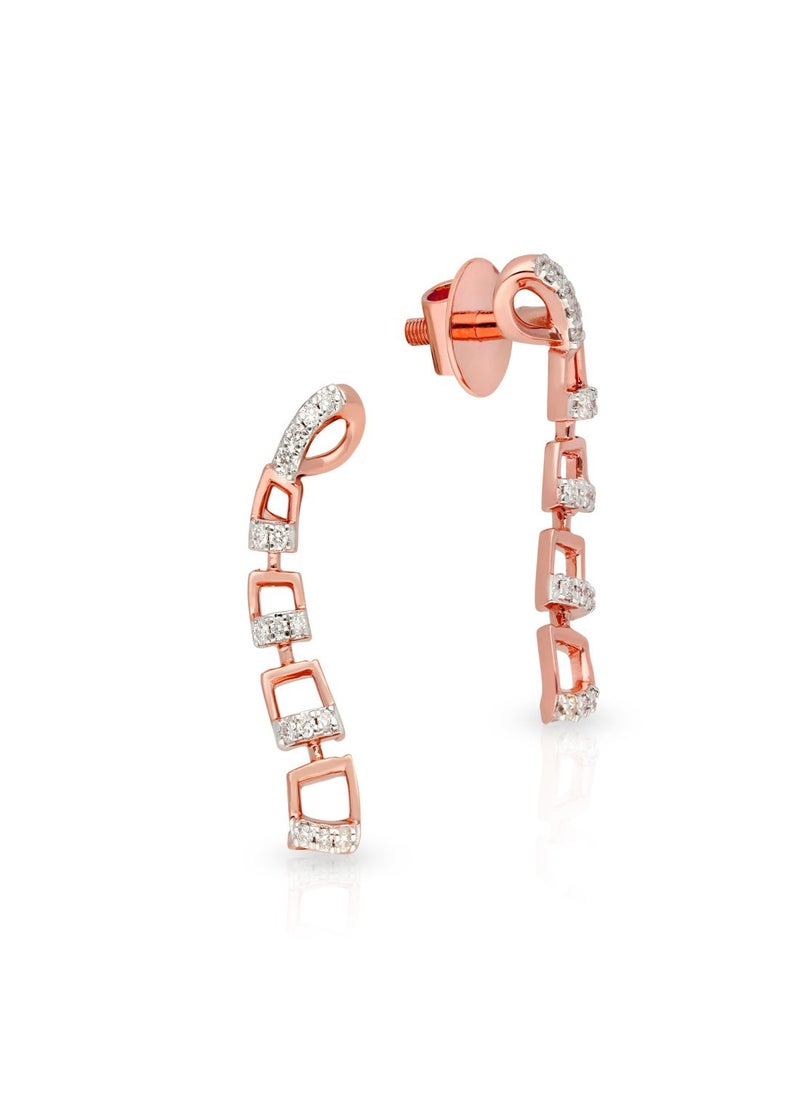 Malabar Gold and Diamonds 18k 750 Purity Mine Diamond Earring MZOZOU055ER5  - Image 1