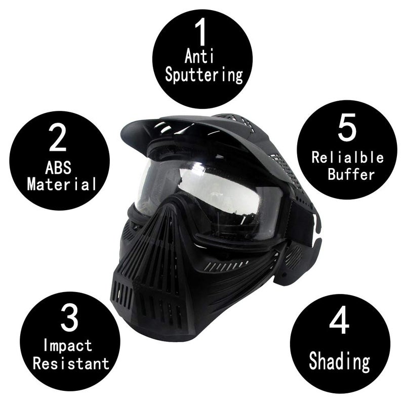 قناع تكتيكي أقنعة Airsoft للعبة Airsoft BB Hunting CS وجه كامل معدات تكتيكية مقاومة للصدمات مع نظارات موتوكروس للتزلج والأنشطة الخارجية - Image 4
