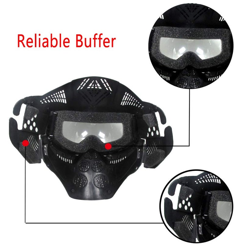 قناع تكتيكي أقنعة Airsoft للعبة Airsoft BB Hunting CS وجه كامل معدات تكتيكية مقاومة للصدمات مع نظارات موتوكروس للتزلج والأنشطة الخارجية - Image 5