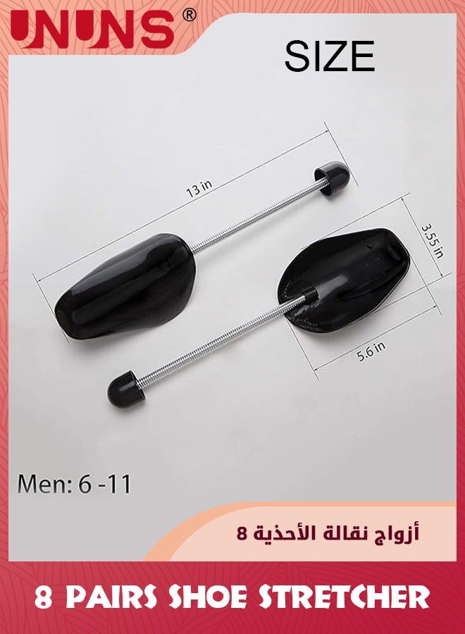 UNUNS Shoe Stretcher,Shoe Trees Shaper,8 Pairs Adjustable Length Men Shoe Tree,Plastic Shoe Tree For Men Size,Practical Portable Shoe Support With Tension Spring Coil,For Cleaning Shaping/Crease Prevention - Image 2