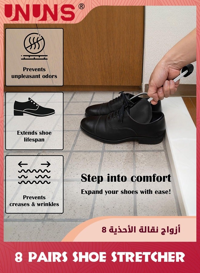 UNUNS Shoe Stretcher,Shoe Trees Shaper,8 Pairs Adjustable Length Men Shoe Tree,Plastic Shoe Tree For Men Size,Practical Portable Shoe Support With Tension Spring Coil,For Cleaning Shaping/Crease Prevention - Image 5