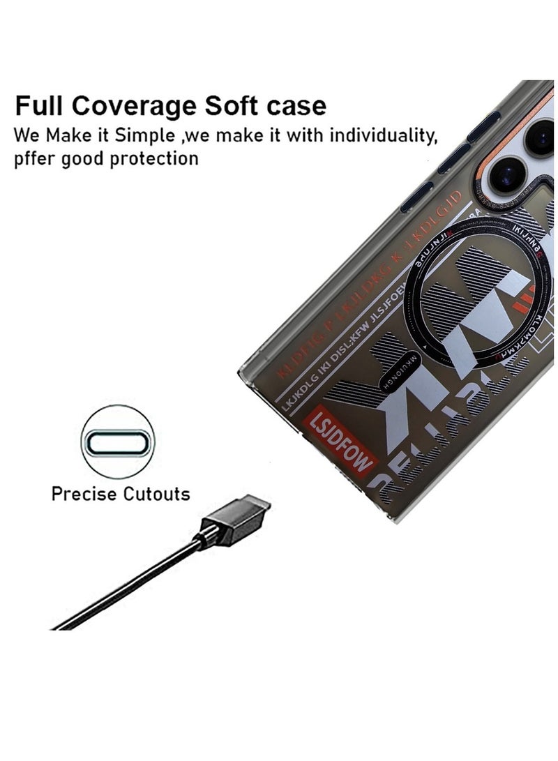 Techie جراب MWK مغناطيسي شفاف من مادة TPU مع واقي عدسة كاميرا مرتفع لهاتف Samsung Galaxy S24 Ultra - أسود - Image 5