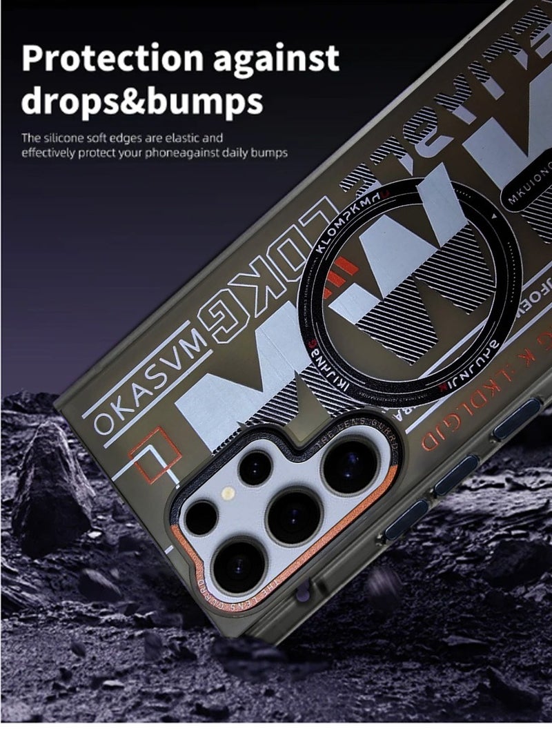 Techie جراب MWK مغناطيسي شفاف من مادة TPU مع واقي عدسة كاميرا مرتفع لهاتف Samsung Galaxy S24 Ultra - أسود - Image 3