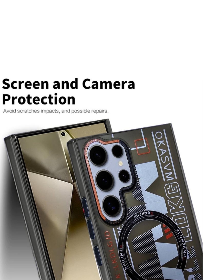 Techie جراب MWK مغناطيسي شفاف من مادة TPU مع واقي عدسة كاميرا مرتفع لهاتف Samsung Galaxy S24 Ultra - أسود - Image 2