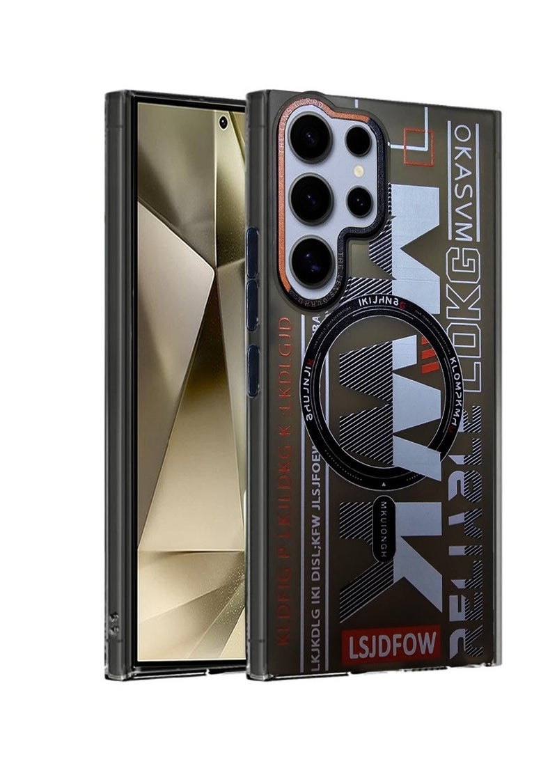 Techie جراب MWK مغناطيسي شفاف من مادة TPU مع واقي عدسة كاميرا مرتفع لهاتف Samsung Galaxy S24 Ultra - أسود - Image 1