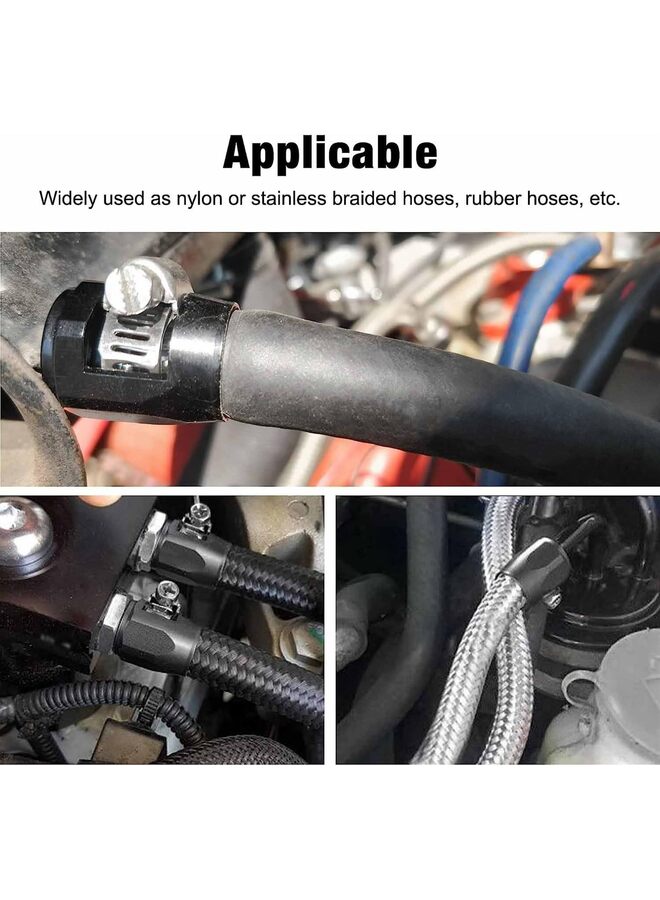 4PCS Aluminum Hose Trimmer Clips Car Tuning Fuel Line Hose Fittings, Clamp Trimmer Clips, Water Hose Trimmer Clips (Color : Black, Size : AN8-4) - Image 4