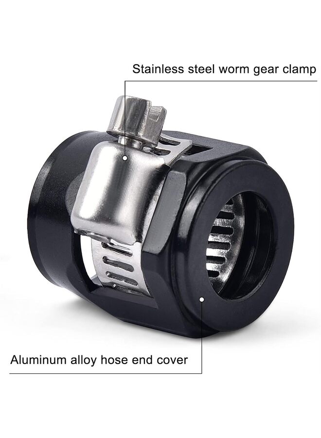 4PCS Aluminum Hose Trimmer Clips Car Tuning Fuel Line Hose Fittings, Clamp Trimmer Clips, Water Hose Trimmer Clips (Color : Black, Size : AN8-4) - Image 2