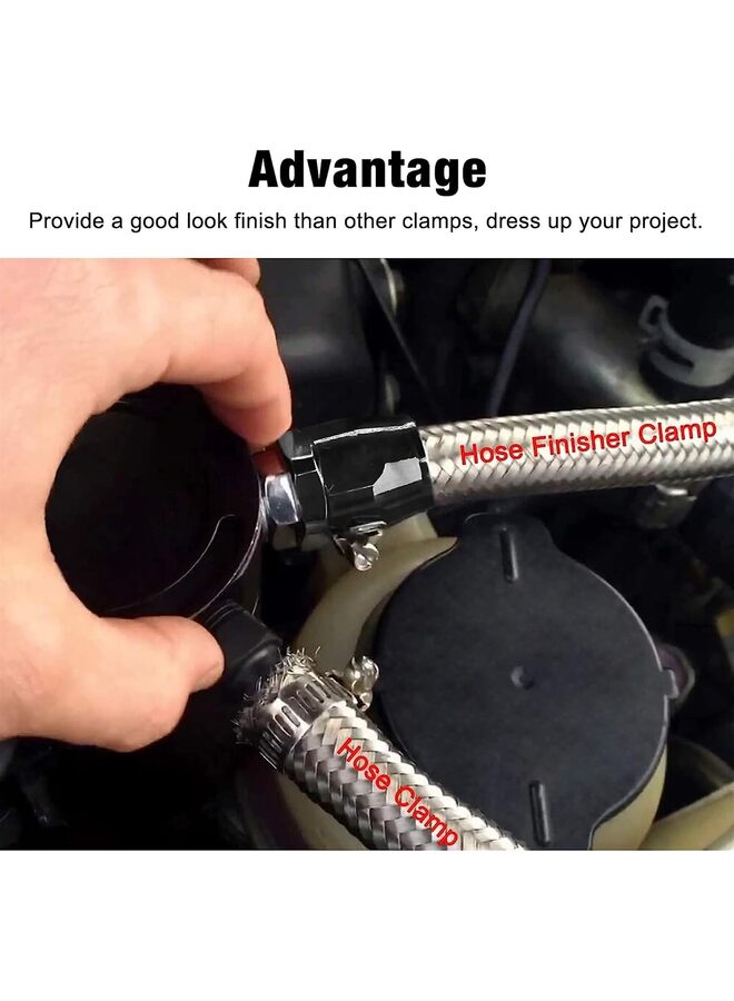 4PCS Aluminum Hose Trimmer Clips Car Tuning Fuel Line Hose Fittings, Clamp Trimmer Clips, Water Hose Trimmer Clips (Color : Black, Size : AN8-4) - Image 3