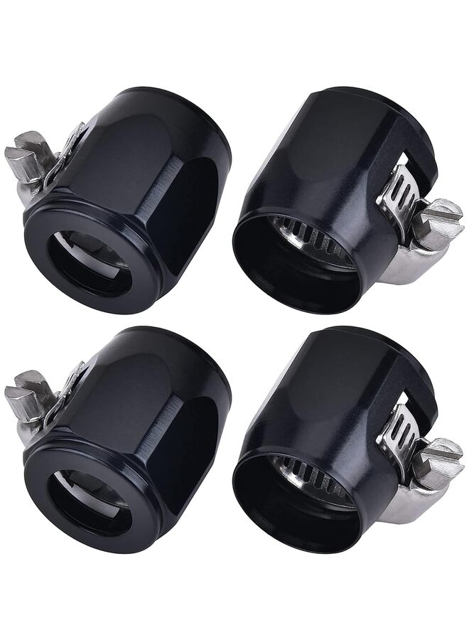 4PCS Aluminum Hose Trimmer Clips Car Tuning Fuel Line Hose Fittings, Clamp Trimmer Clips, Water Hose Trimmer Clips (Color : Black, Size : AN8-4) - Image 1
