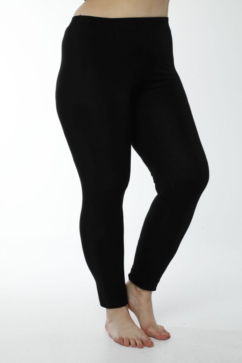 HMD Underwear Hmd 4019 Black 3-Pack Comfortable Texture Cotton King Size Long Plus Size Women's Leggings  - Image 3
