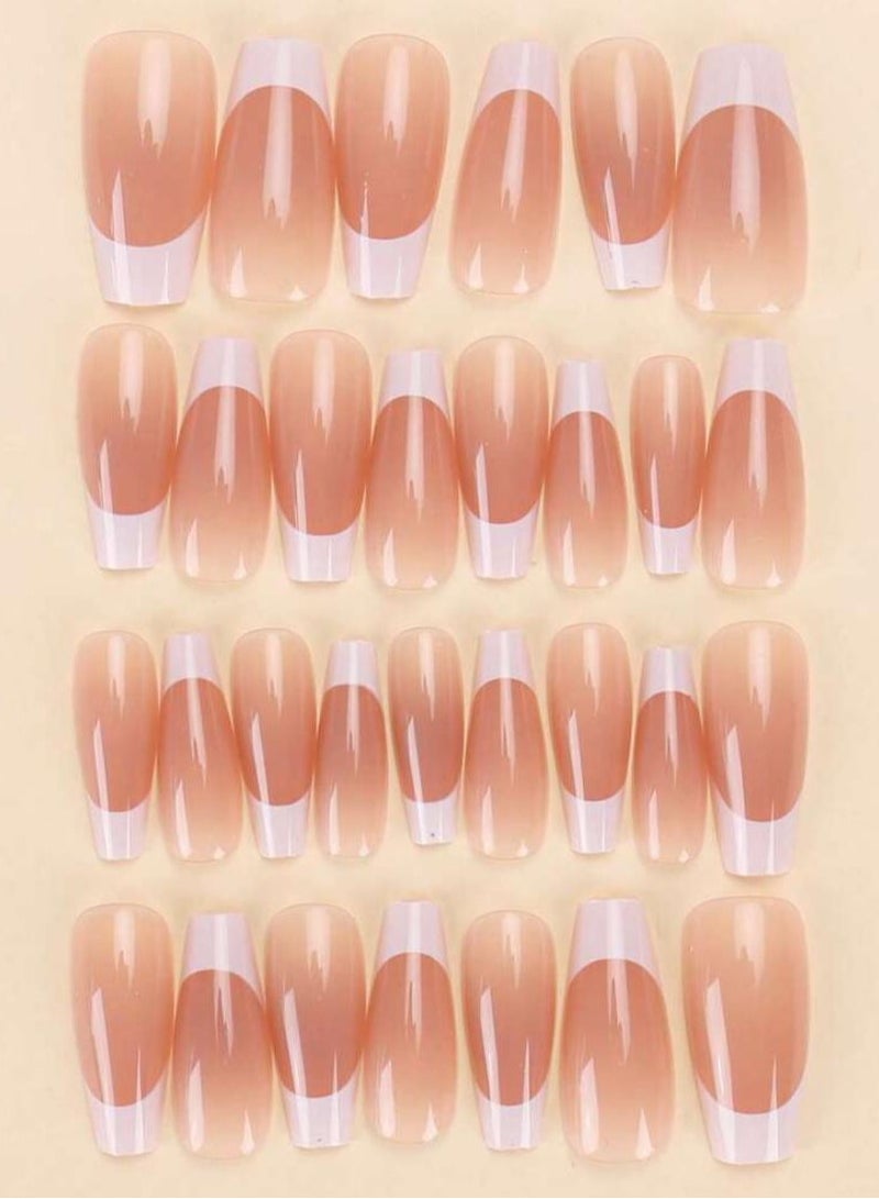 Installation nails in gradual pink and white colors, 30 pieces - Image 2